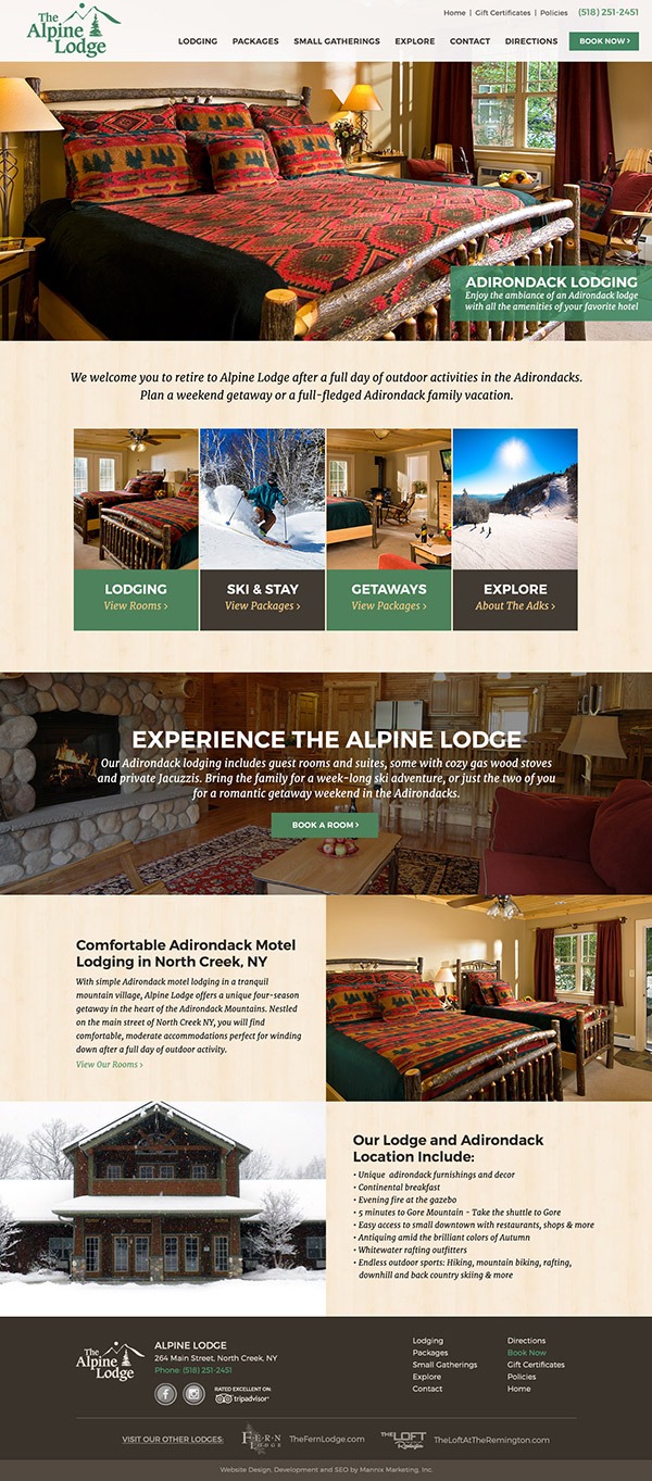 Website Design and Development for The Alpine Lodge