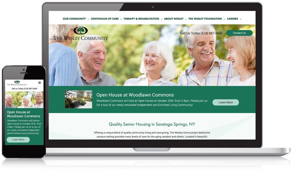 Image of Wesley Community website on different devices