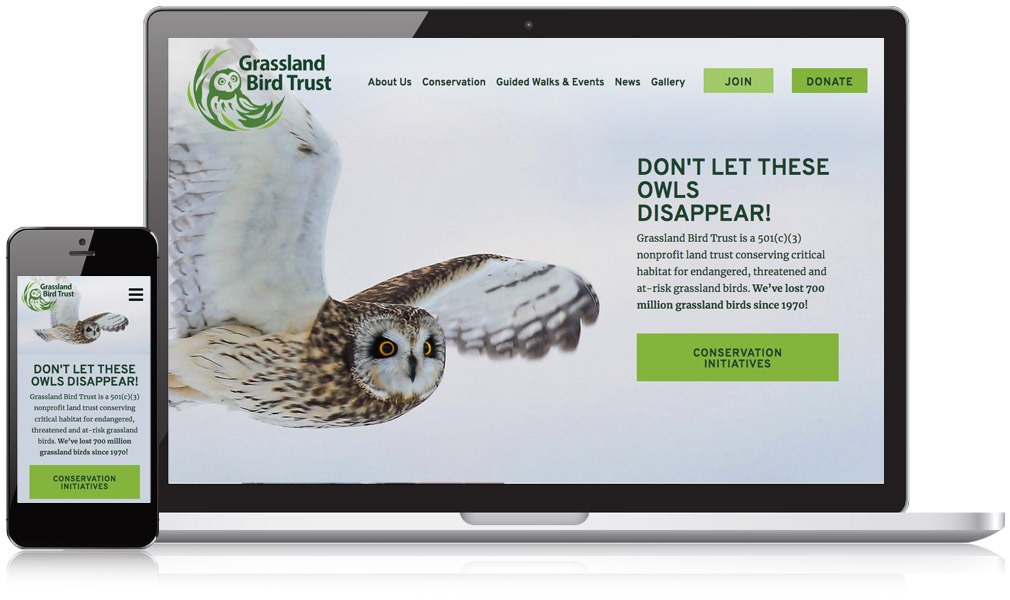 Responsive Image of Grassland Bird Trust's Website
