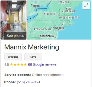 Mannix Marketing Google rating